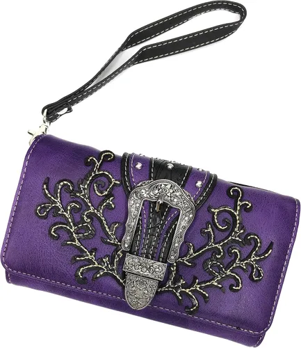 Vista 2 de Zelris Western Country - Cartera cruzada con hebilla floral