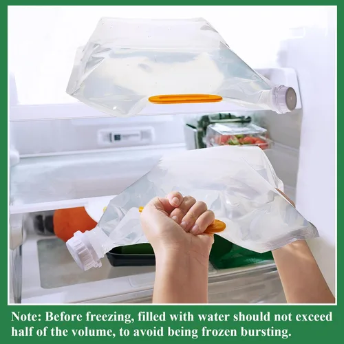 Vista 5 de Tessco for you 1.3 Gallon Collapsible Water Storage Bag Water Container Emergency Jug Plastic Storage Pouch Freezable Carrier Tank Foldable Bottle
