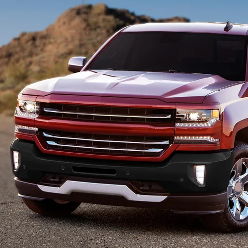 Vista 6 de DNA MOTORING Paragolpe delantero compatible con Silverado 1500 2016-2018/2019 Silverado 1500 LD, con orificio para sensor, con luces antiniebla