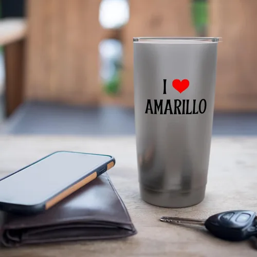 Vista 7 de I Love Amarillo I Heart Amarillo TX Holiday Travel Souvenir Stainless Steel Insulated Tumbler