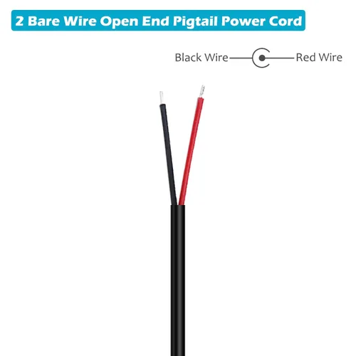 Vista 3 de Fancasee Cable de alimentación de CC, paquete de 2 unidades de 6 pies, 0.217 in x 0.098 in, ángulo recto de 90 grados, enchufe macho a cable