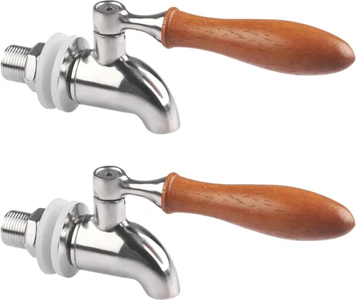 Vista 6 de 2 piezas de espita de acero inoxidable para dispensador de bebidas, grifo dispensador de agua de metal negro GWENBHMTOOL