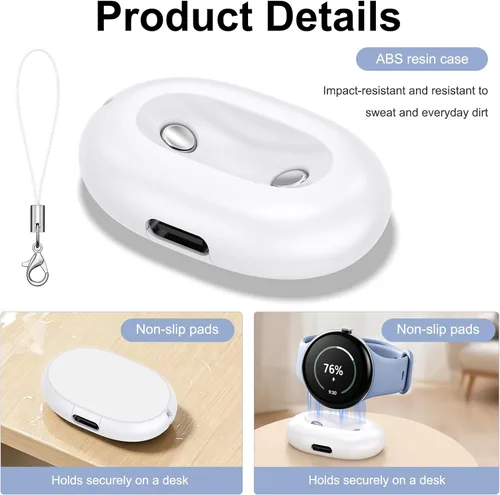 Vista 3 de Adaptador de cargador compatible con Google Pixel Watch 5/4, base de carga magnética de repuesto USB-C para Pixel Watch 5/4 de 1.614 in/1.772 in