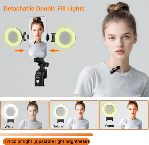 Vista 10 de Kit de vlogging para iPhone/Android, trípode de seguimiento facial