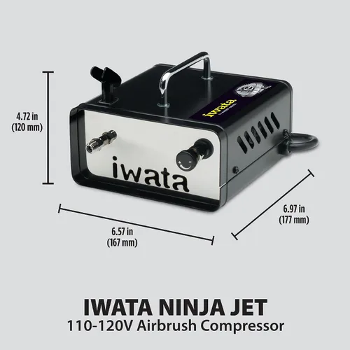 Vista 8 de Ninja jet único pistón compresor de aire Iwata-Medea Studio Series.