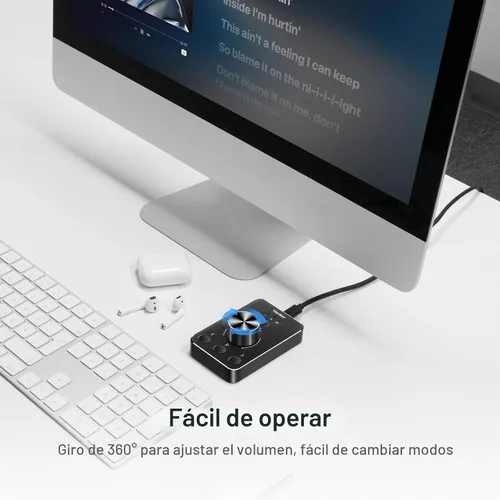 Vista 5 de Vaydeer Perilla de control de volumen con función de silencio de un clic y 3 modos de control de volumen, controlador multimedia de volumen USB