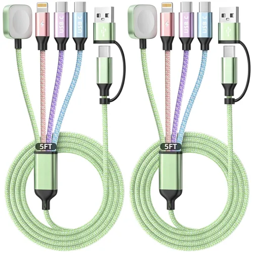 Vista 32 de Cruise Essentials 2026, doble tipo C 4 en 2 cable de carga múltiple para iPhone Watch Charger/iPhone 17/IP, cargador iWatch, artículos esenciales