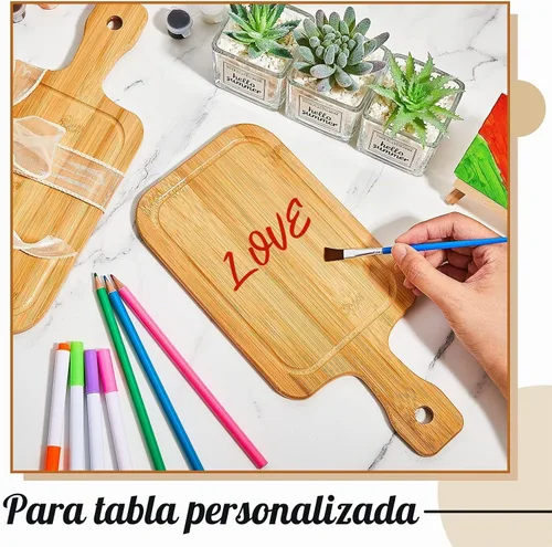 Vista 7 de Kigley 20 mini tablas de charcutería a granel pequeñas de 11 x 5.12 pulgadas, tabla de cortar de bambú con mango de madera en blanco para cortar