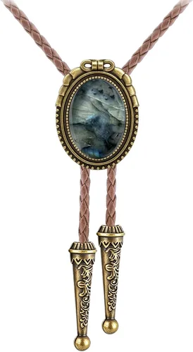 Vista 88 de Jeilwiy Corbata de bolo para hombre, corbatas vaqueras, collar de corbata #44 Elemento de sombrero de vaquero