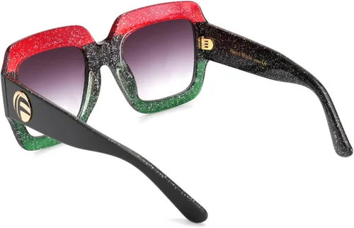 Vista 4 de MEETSUN Gafas de sol cuadradas de gran tamaño para mujer, inspiradas en varios colores, modernas sombras