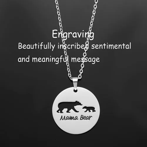 Vista 3 de Kivosliviz - Collar de mamá oso y mamá, collar de oso de mamá, para mujer, joyería de regalo para madre, mamá, mamá y mamá
