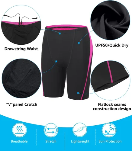 Vista 24 de Traje de baño deportivo competitivo para hombre, traje de entrenamiento de resistencia de carreras, pantalones cortos de natación de secado rápido