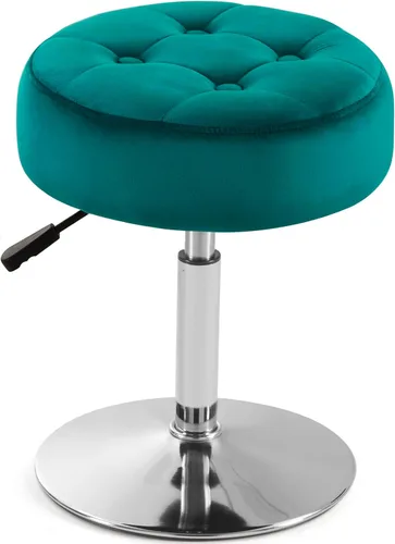 Vista 12 de Gitrah Silla de Tocador Negra para Cuarto de Maquillaje Taburete de Tocador para Cuarto de Maquillaje Redondo Acolchado de Cuero PU Silla