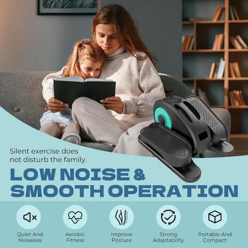 Vista 3 de Under Desk Elliptical Machine, Portable Elliptical Ellipse Leg Exerciser for Seniors Quiet Electric Foot Pedal Exerciser for Home with Remote Control