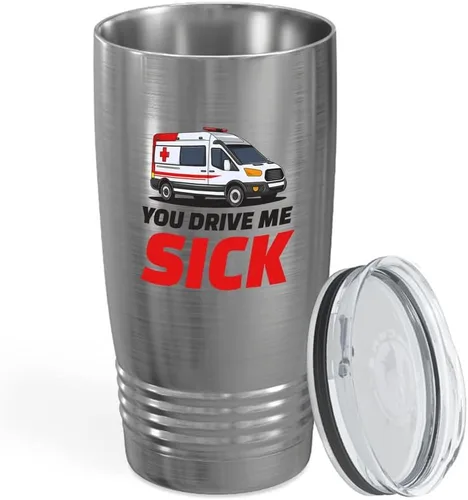 Vista 10 de Ambulance Driver Black Viking Tumbler 20oz – I Drive The Wee Woo Bus – Hospitales EMT Pacientes Transportando Técnico Enfermo Apreciación Med