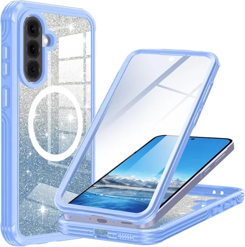 Vista 38 de Hekodonk Funda magnética para Galaxy A17 5G, [compatible con Magsafe] [Protector de pantalla de vidrio templado integrado] [tarjeta con purpurina]