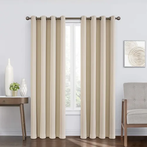 Vista 13 de Eclipse - Cortinas aislantes para oscurecimiento de ventanas con ojales para dormitorio o sala de estar redonda Azul marino