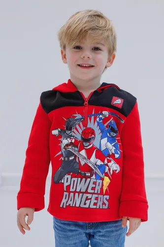 Vista 5 de Power Rangers Sudadera con capucha de forro polar con media cremallera para niños pequeños y grandes