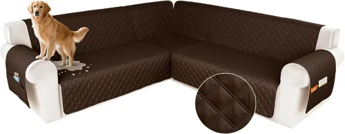 Vista 16 de HDCAXKJ Funda impermeable para sofá modular en forma de L, fundas seccionales de esquina lavables, a prueba de mascotas, protector de muebles