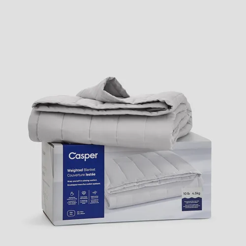 Vista 4 de Casper Manta con peso para dormir, 15 libras, color gris