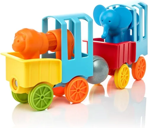 Vista 7 de SmartMax My First Animal Train STEM - Juego de descubrimiento magnético con tren móvil y animales suaves para edades de 1 a 5 años