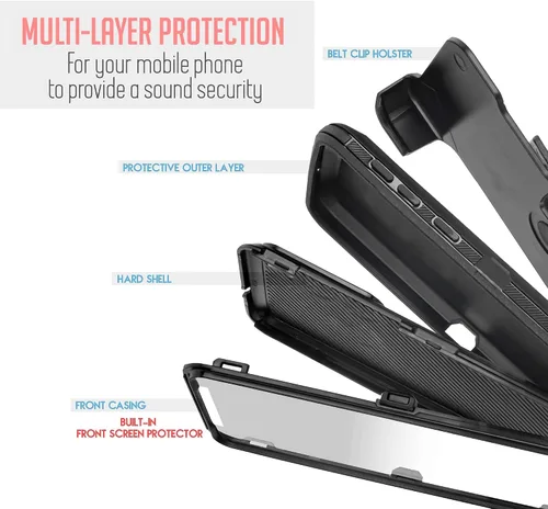 Vista 9 de Funda con clip para cinturón para Samsung Galaxy XCover 6 Pro, funda protectora de cuerpo completo para teléfono con protector de pantalla