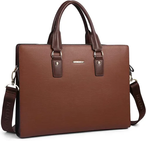 Vista 8 de BOSTANTEN Maletín de Cuero para Abogados Portátil de Negocios Bolsas Delgadas para Hombres y Mujeres