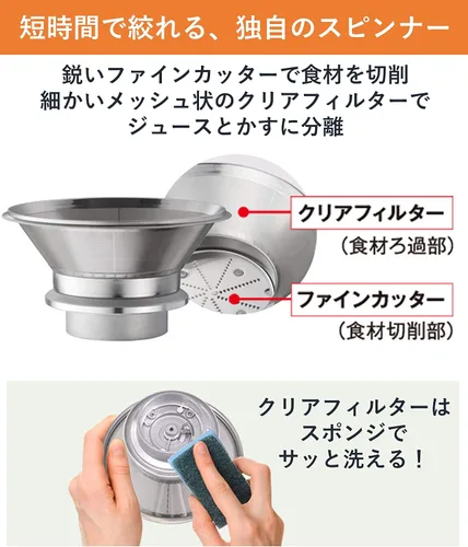 Vista 4 de Panasonic Exprimidor de alta velocidad MJ-H200-R (ROJO)【Productos genuinos nacionales de Japón】 【Se envía desde JAPÓN】