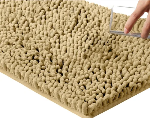 Vista 4 de Alfombras de baño, extra suaves y absorbentes, antideslizantes, felpilla de lujo, alfombras de felpa para bañeras, ducha y debajo del fregadero