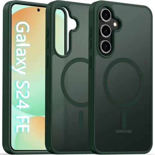 Vista 97 de Oterkin Funda magnética para Samsung Galaxy A17 mate, funda de teléfono A17 compatible con MagSafe esmerilada, translúcida, a prueba de golpes Negro