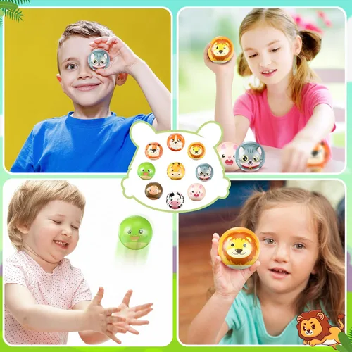 Vista 4 de Libima 36 piezas de bolas de estrés de animales, mini bolas de espuma para apretar, juguete para aliviar la ansiedad y el estrés, juguetes