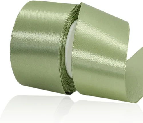 Vista 25 de Cinta de Satén Beige de Color Sólido, 1-1/2 Pulgadas x 25 Yardas, Cinta de Satén de Tela para Envolver Regalos, Manualidades, Hacer Lazos