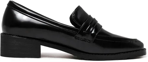 Vista 2 de FOWT Mocasines cómodos de tacón bajo para mujer, con puntera cuadrada cerrada, sin cordones, de ancho amplio, transpirables, estilo de conducción