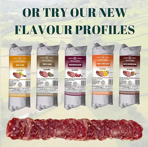 Vista 8 de Giorgio's Naturals Salami envejecido en seco hecho a mano – Soppressata de carne de res 5 onzas, auténtica salchicha italiana, salami duro, salami