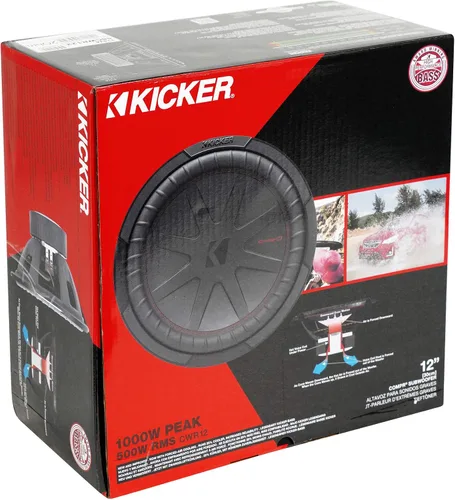 Vista 8 de (2) Kicker 48CWR122 COMPR12 2000 Watt 12 "Subwoofers de audio para automóvil Subs CWR12-2