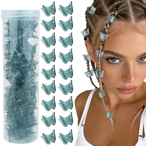 Vista 15 de YISSION 60 pinzas pequeñas de mariposa para el cabello (negro)