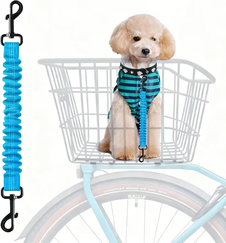 Vista 11 de Cinturón de seguridad para perro para cesta de bicicleta, correa de Dispositivo único de bloqueo rápido que se adapta a la mayoría de canastas