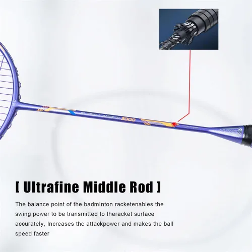 Vista 9 de Raqueta de bádminton de fibra de carbono 10U GJ 1.83 oz ultra ligera máxima 38 libras profesional principiante