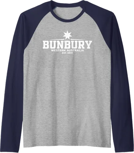 Vista 5 de Camiseta de béisbol raglán Bunbury Australia, Negro