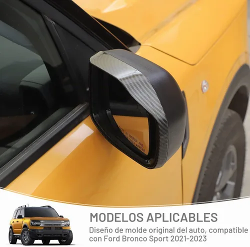 Vista 5 de Cubierta protectora de cejas para espejo lateral Bronco Sport para espejo lateral compatible con Ford Bronco Sport 2021 2022 2023, accesorios