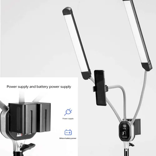 Vista 5 de Tatuaje profesional belleza mejora fotografía Led anillo luz led fotografía doble brazo relleno luz celebridad transmisión en vivo selfie luz ight