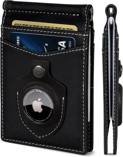 Vista 13 de SERMAN BRANDS RFID Blocking Wallet Slim Bifold - Genuine Leather Minimalist Front Pocket Wallets for Men with Money Clip Gift