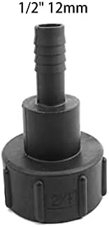 Vista 2 de Adaptador de drenaje de tanque IBC de 1/2 pulgada con tapa roscada Conector de manguera de jardín Adaptador de montaje negro