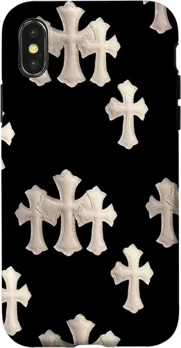 Vista 5 de Funda en blanco y negro con cruces para iPhone 17