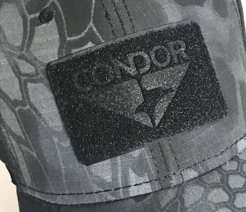 Vista 3 de Condor gorra Flex táctica (Kryptek Typhon) + Free PVC bandera & Warrior parche