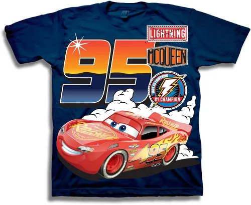 Vista 2 de Disney Cars Lightning McQueen - 3 camisetas Lightning McQueen