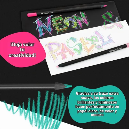Vista 5 de Lápices de colores Faber-Castell Black Edition Grandes suministros de arte para el regreso a clases Clásicos (12 unidades)
