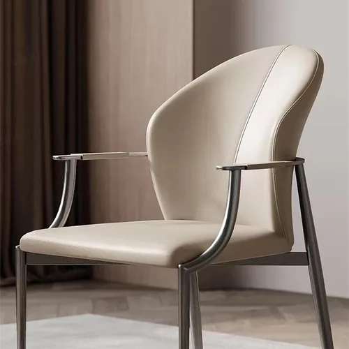 Vista 5 de Sillas de comedor sillas de comedor, cocina moderna y habitación, acento tapizado en piel sintética cojín asiento y patas de metal resistentes
