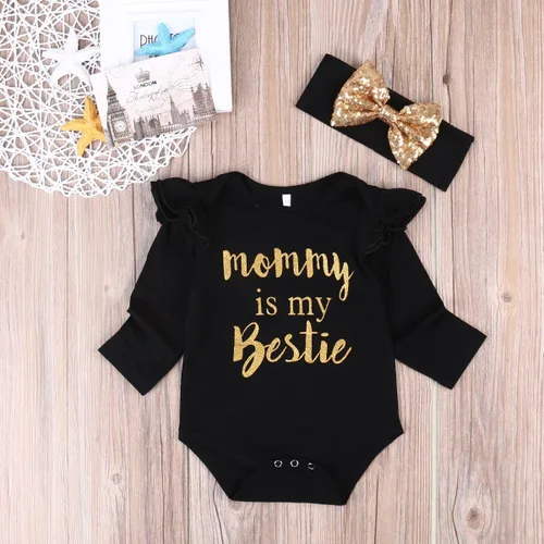 Vista 6 de MA&BABY - Mameluco para bebé recién nacido, con diseño floral y diadema