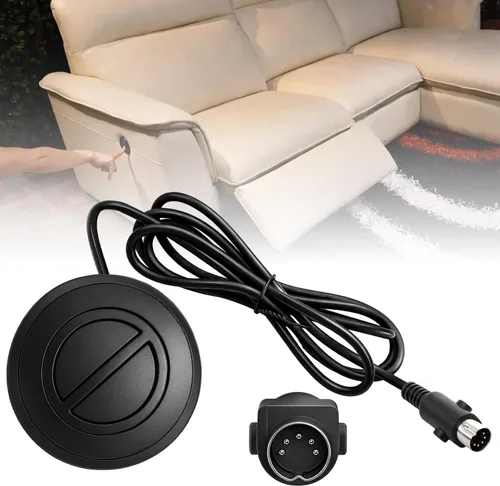 Vista 9 de Interruptor reclinable eléctrico de repuesto con puertos USB duales, 2 botones, control de mano redondo de 5 pines, control remoto reclinable
